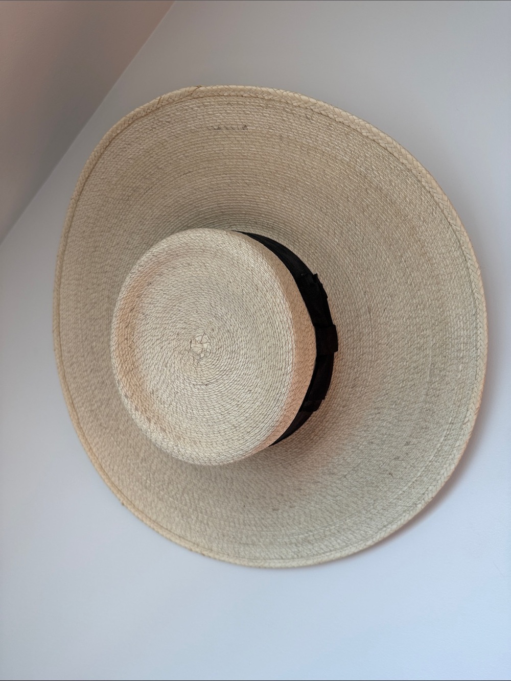 Stetson Natural Straw Wide-Brim Hat with Black Band